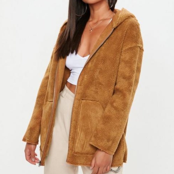 NWT Missguided Reversible Sherpa Jacket - Picture 2 of 6